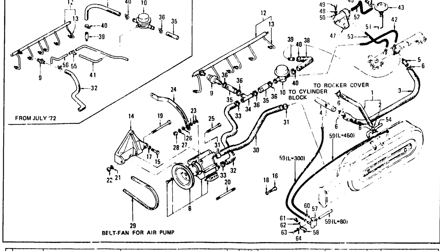 Diagram for EMISSION CONTROL DEVICE L24, L26 (UP TO NOV. '74)