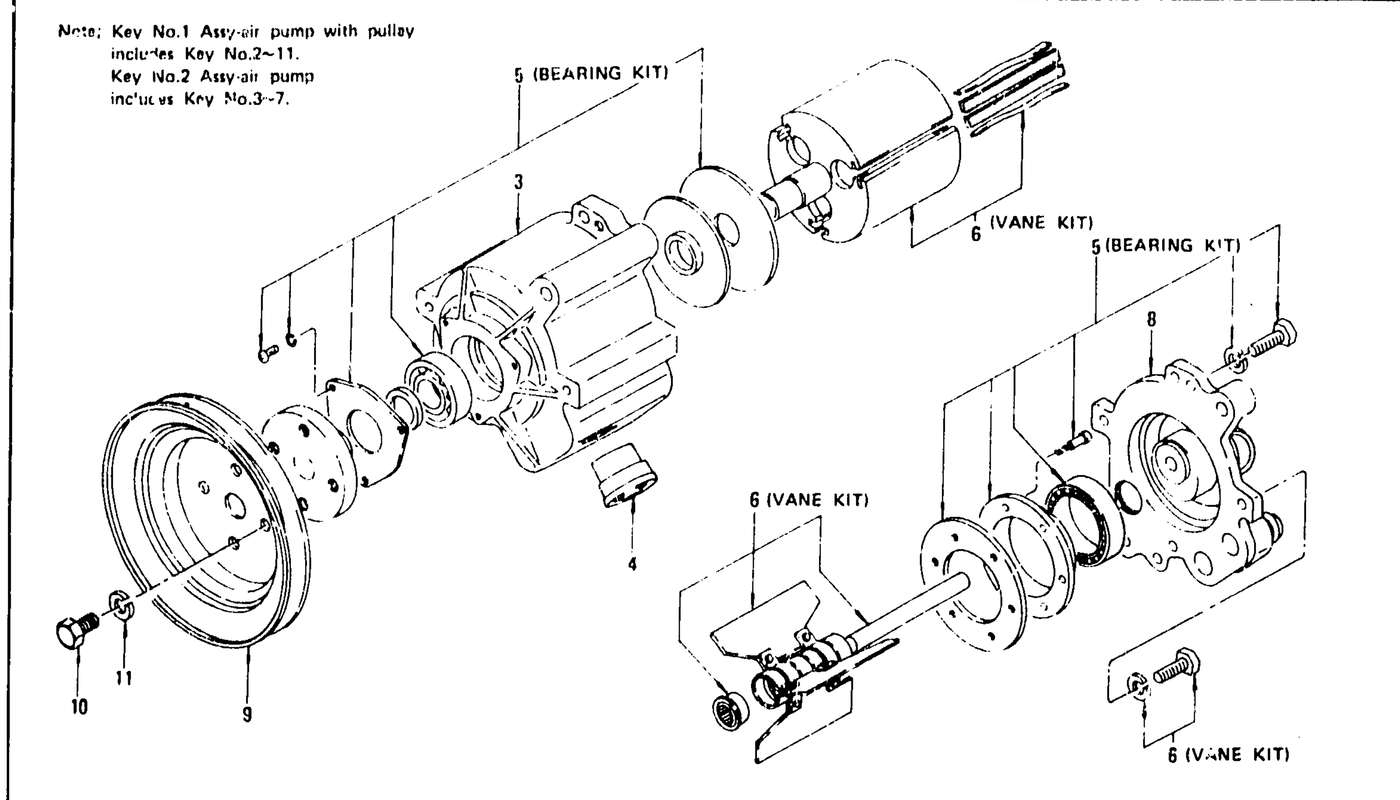 Diagram for AIR PUMP L24. L26 (UP TO NOV. '74)