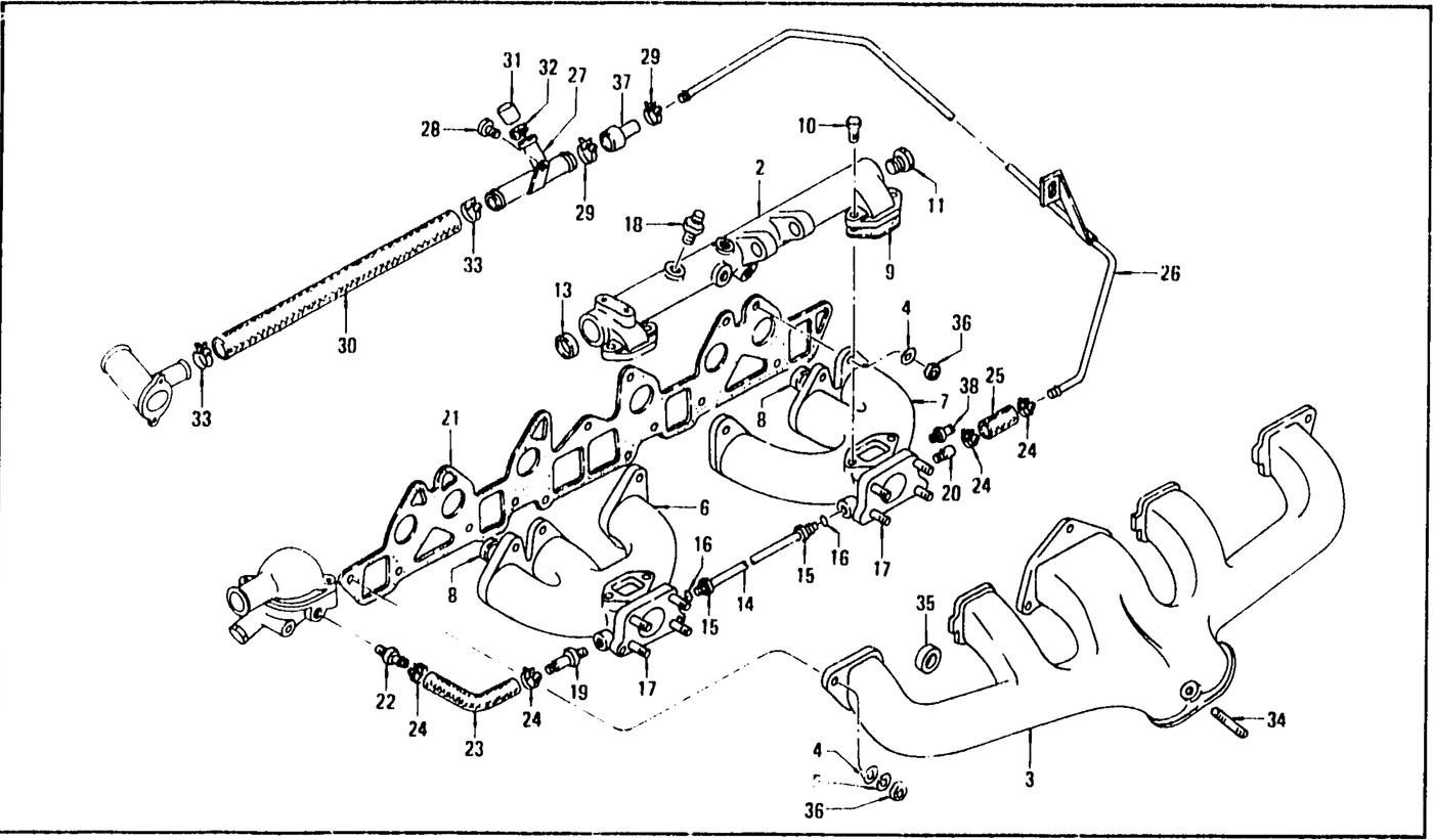 Diagram for MANIFOLD L24. L26 (UP TO JUNE '72)