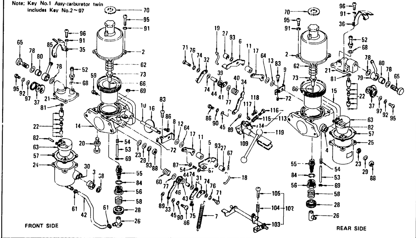 Diagram for CARBURETOR L24 (UP TO AUG. '71)