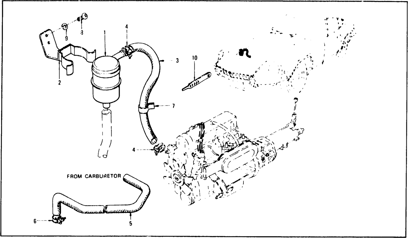 Diagram for FUEL STRAINER & FUEL HOSE L24, L26 (UP TO NOV. '74)