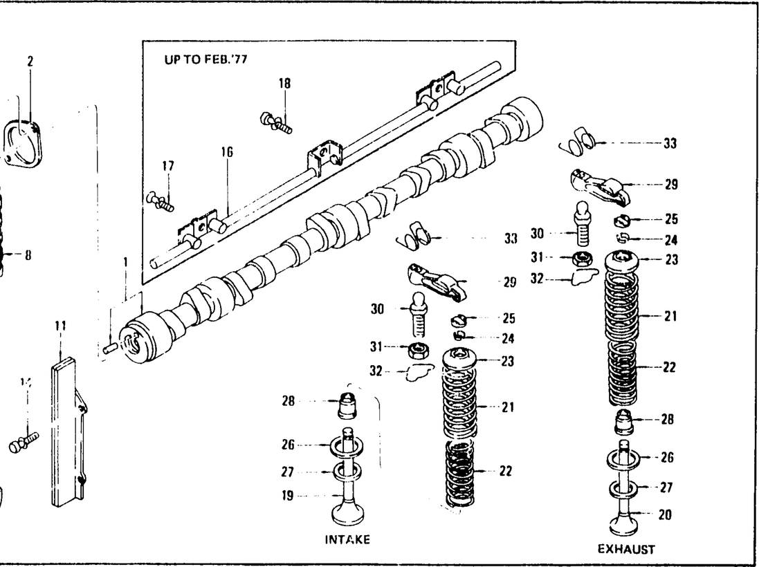 Diagram for CAMSHAFT & VALVE MECHANISM L28E