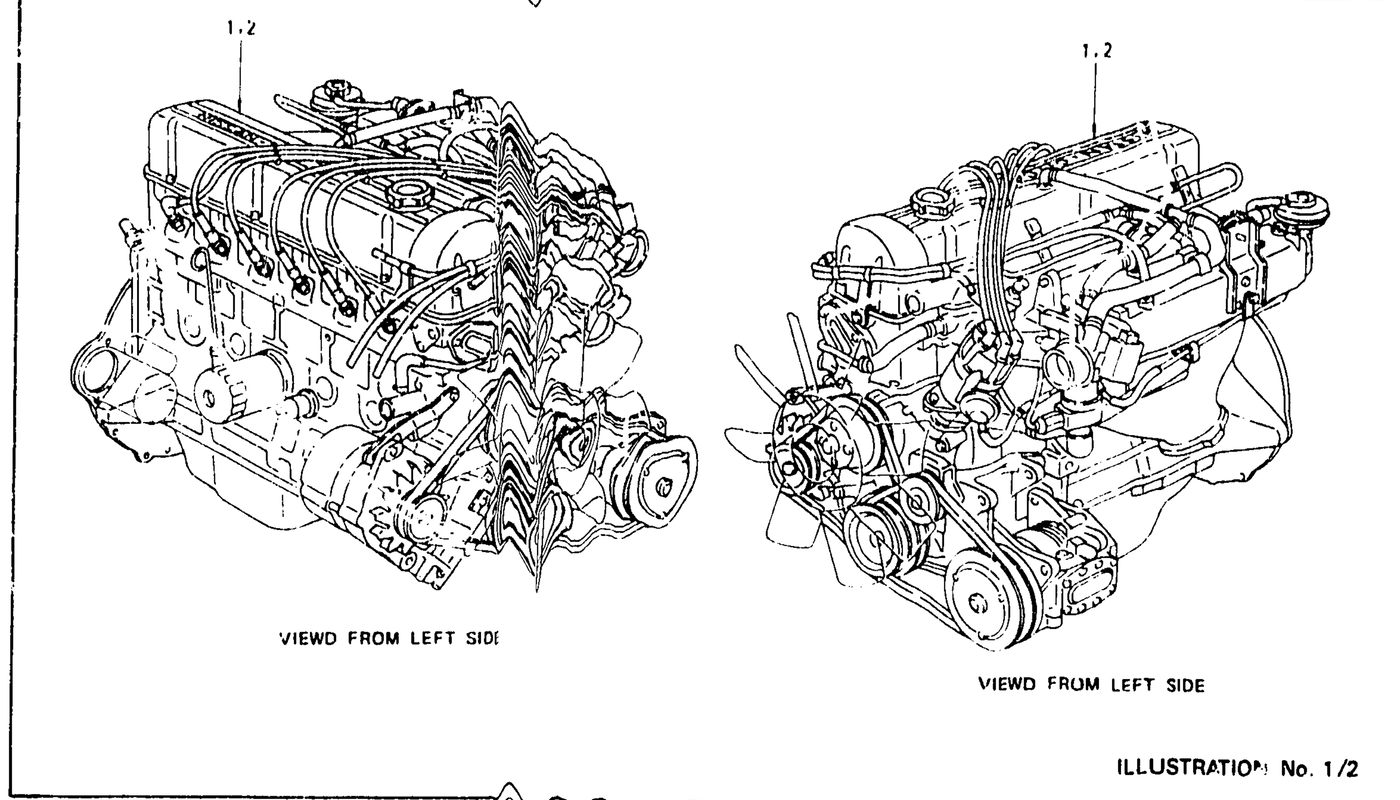 Diagram for ENGINE ASSEMBLY L28E (FROM DEC. '74)