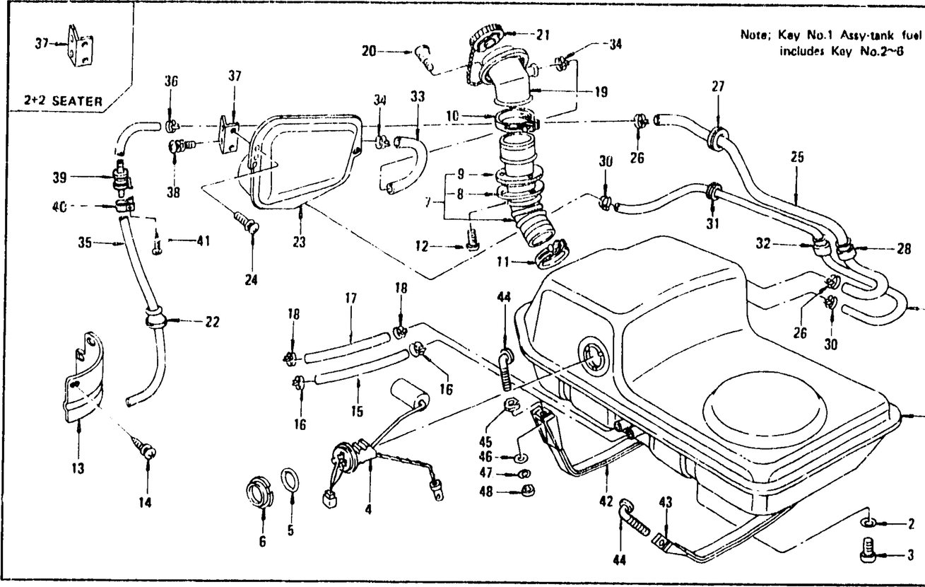 Diagram for FUEL TANK L28E (FROM DEC.'74 TO JULY '76)