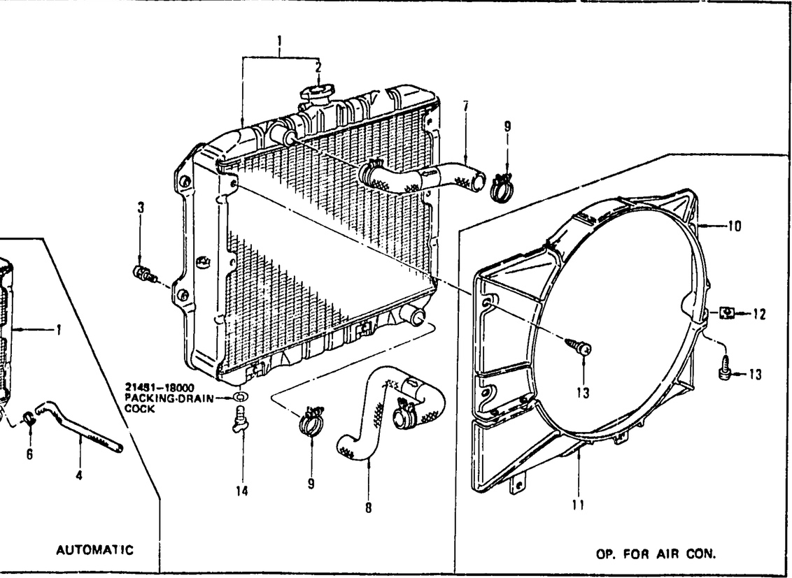 Diagram for RADIATOR L28E (FROM DEC. '74)