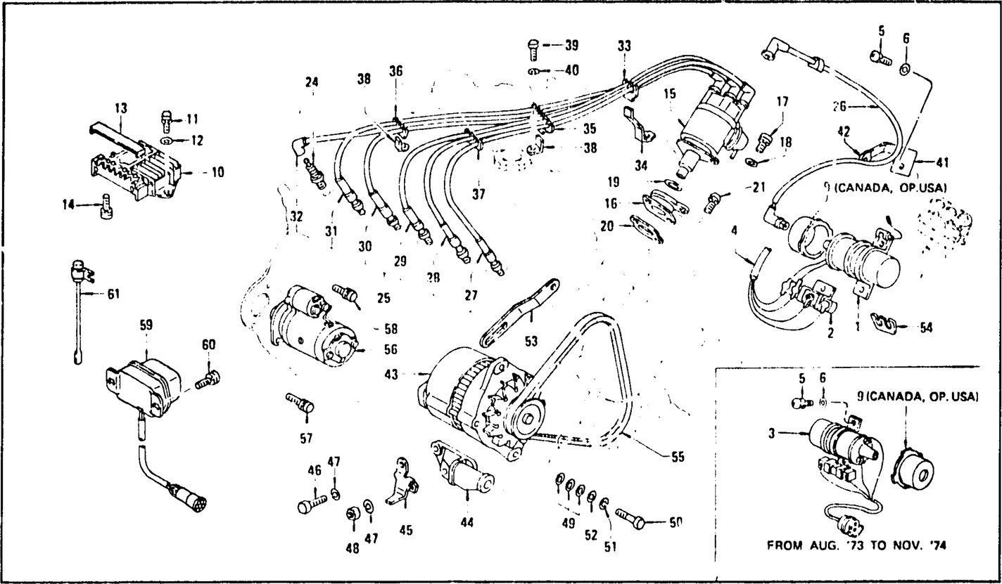 Diagram for ENGINE ELECTRICAL & FITTING PARTS