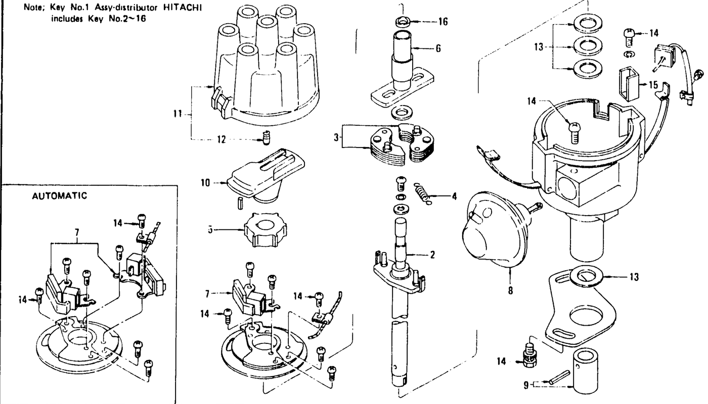 Diagram for DISTRIBUTOR (FULL TR. TYPE) (FROM AUG. '73 TO NOV. '74)