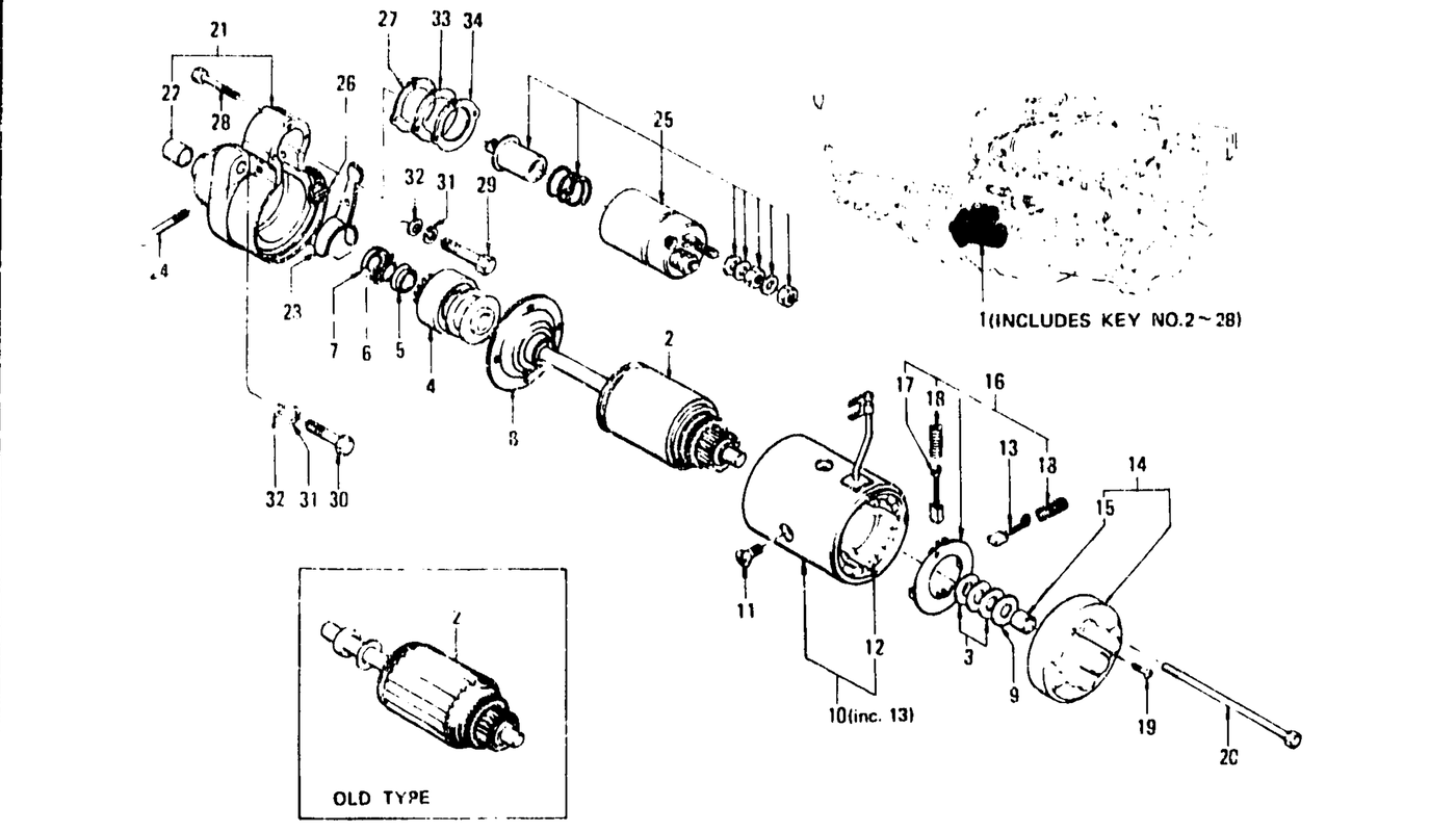 Diagram for STARTER MOTOR (FOR MANUAL) (UP TO SEPT. '75)