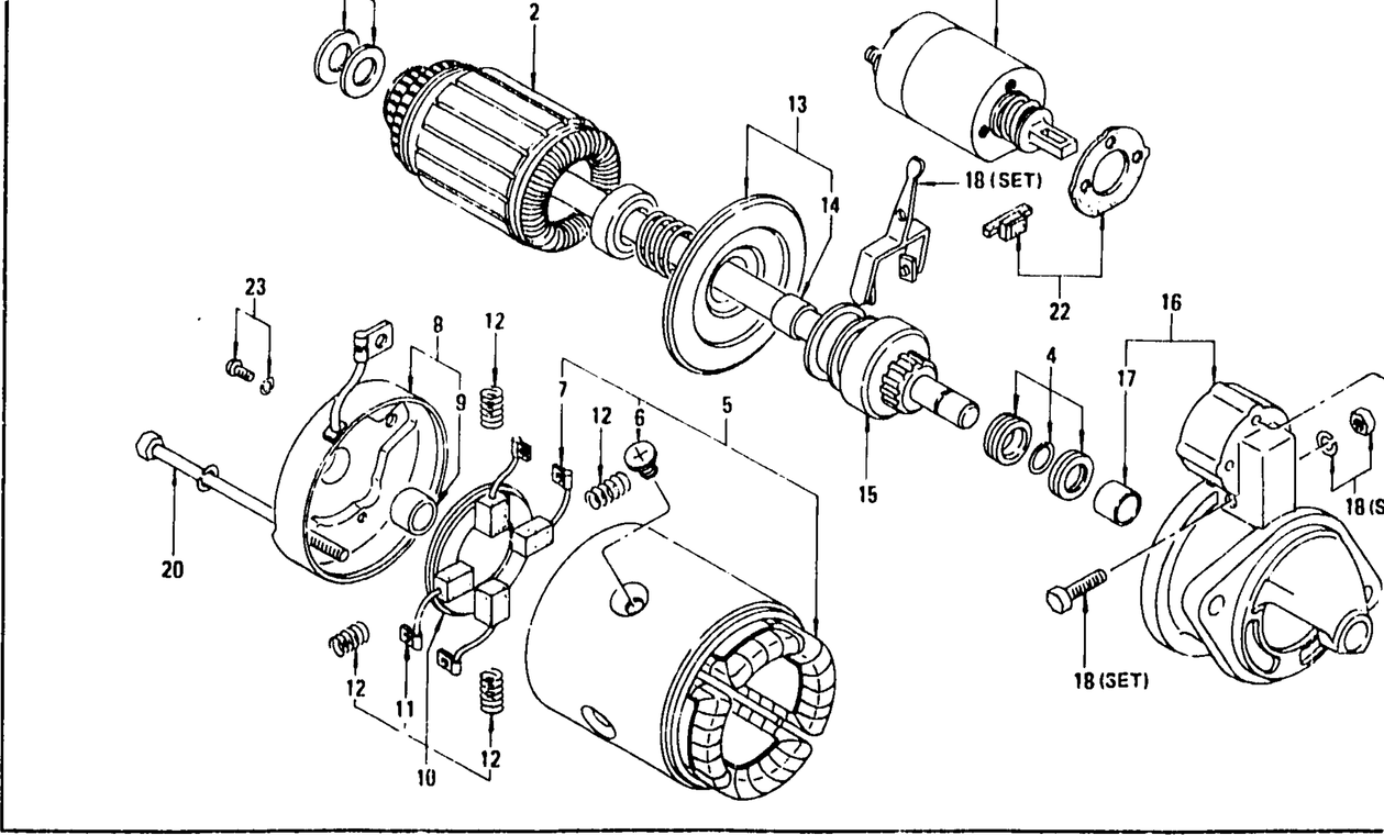 Diagram for STARTER MOTOR (FOR AUTOMATIC) (UP TO JULY '72)