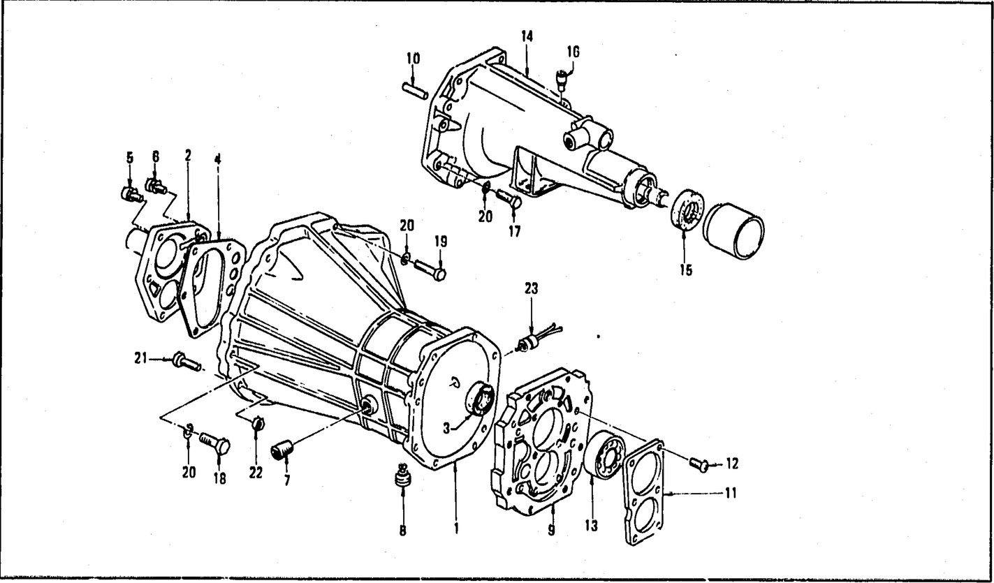 Diagram for TRANSMISSION CASE. REAR EXTENSION & BREATHER