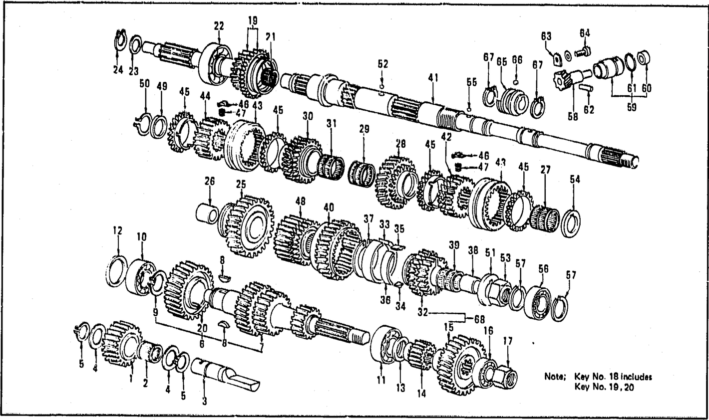 Diagram for TRANSMISSION GEAR, SPEEDOMETER PINION