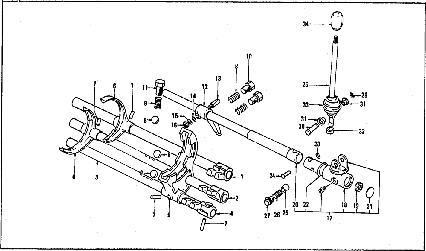 Diagram for TRANSMISSION CONTROL LEVER & FORK