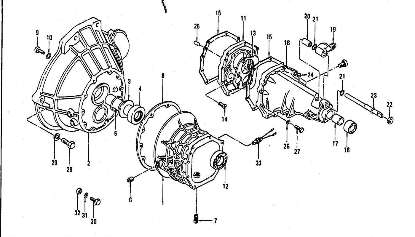 Diagram for TRANSMISSION CASE. REAR EXTENSION & BREATHER (4 SPEED-F4W71B) (FROM SEPT. '71)