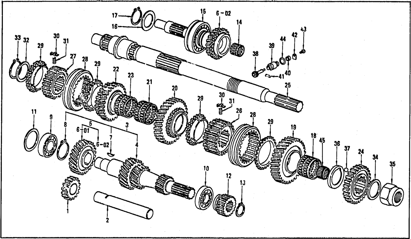 Diagram for TRANSMISSION GEARS, SPEEDOMETER PINION