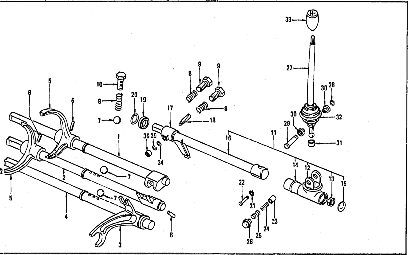 Diagram for TRANSMISSION CONTROL LEVER & FORK