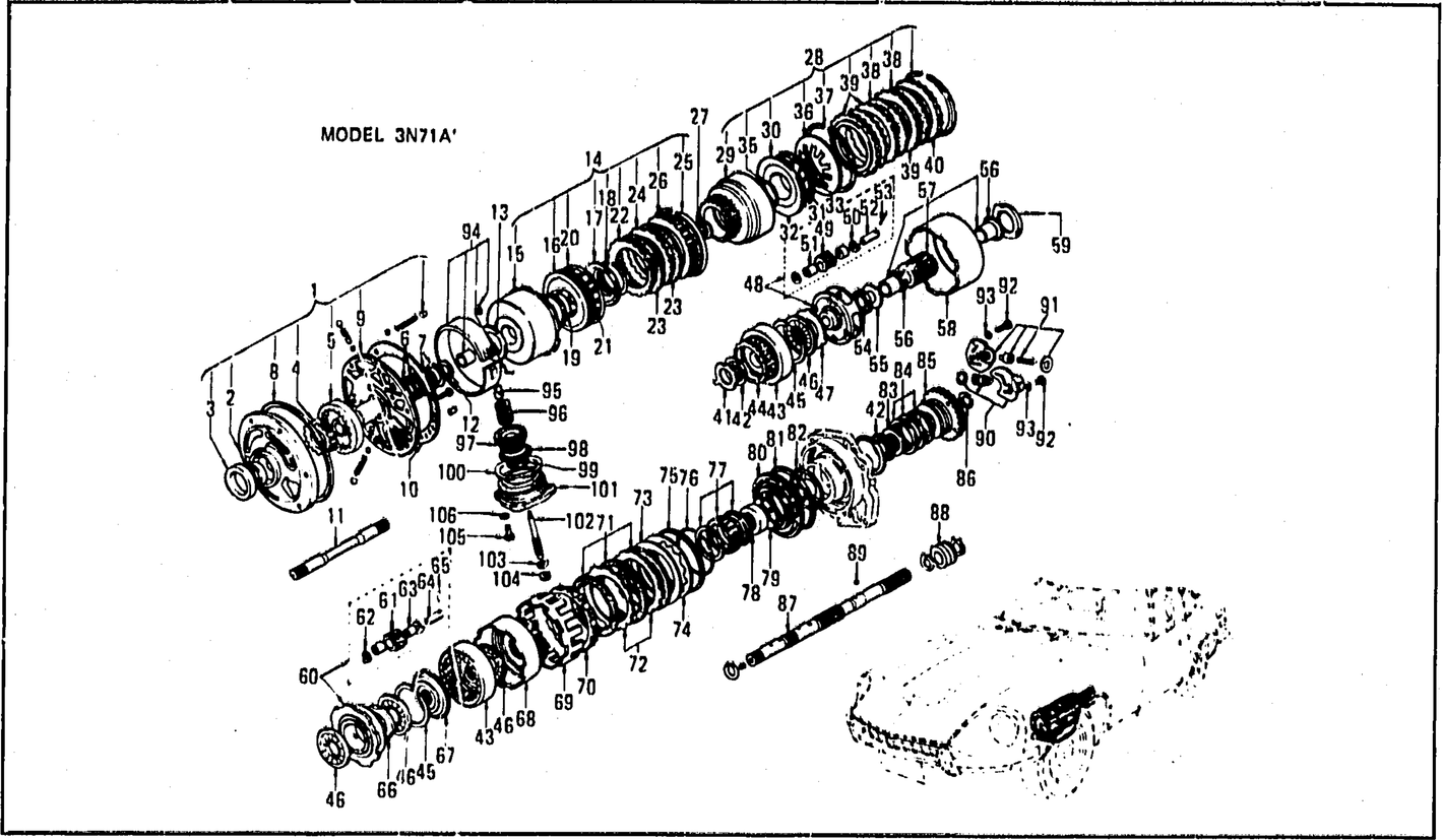 Diagram for TRANSMISSION GEAR (AUTOMATIC) -3N71A- (UP TO MARCH '71)