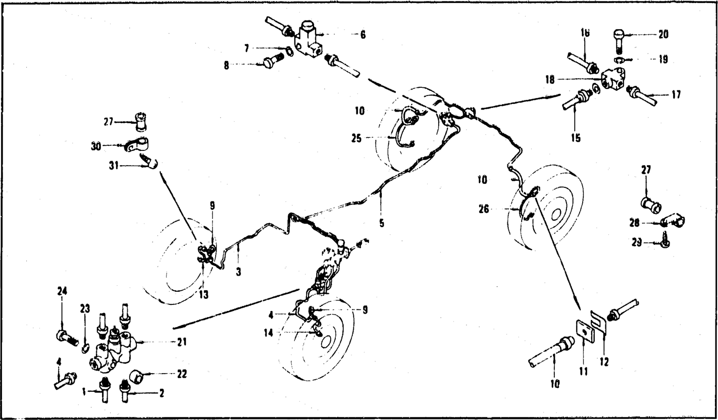 Diagram for BRAKE PIPING (UP TO JUNE '72)