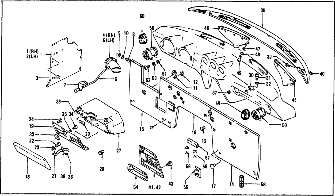 Diagram for DASH SIDE TRIM, INSULATOR & GLOVE BOX (UP TO JULY '73)