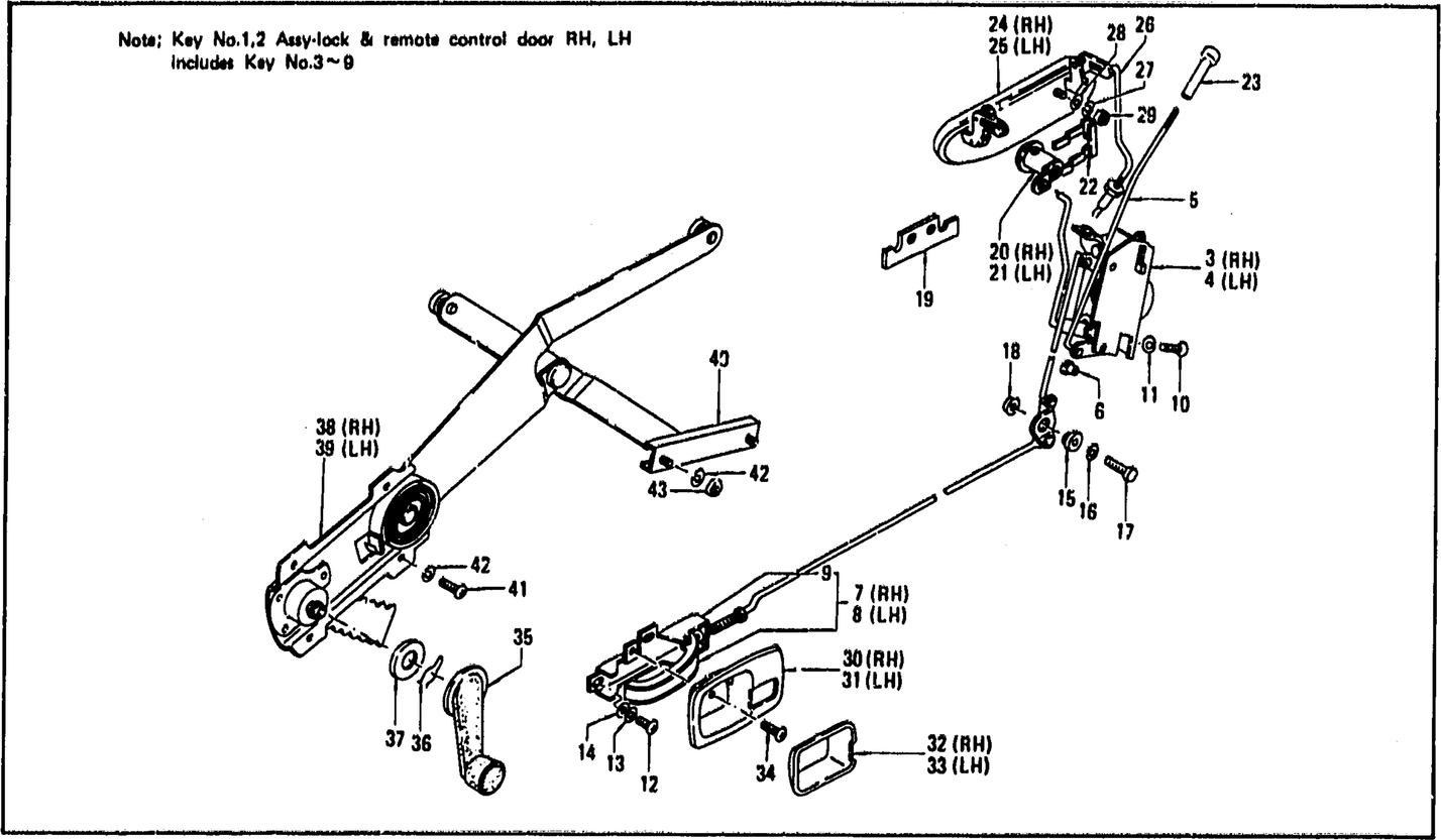 Diagram for DOOR LOCK, WINDOW REGULATOR & DOOR HANDLE