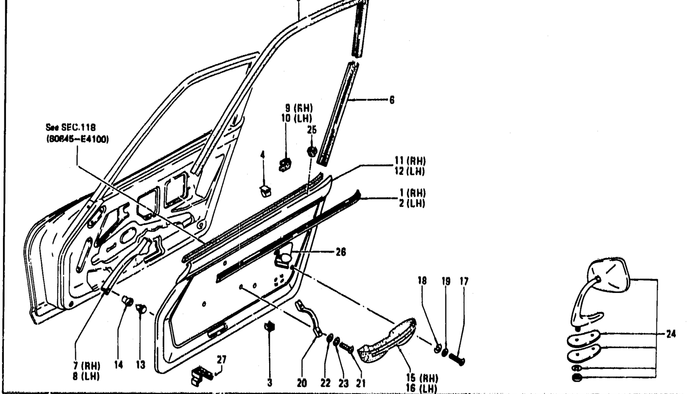 Diagram for DOOR MOULDING, FINISH & ARM REST