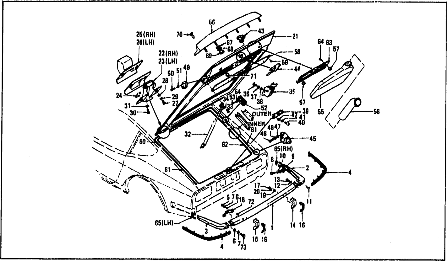 Diagram for TAIL GATE PANEL, TRIM, LOCK & REAR BUMPER