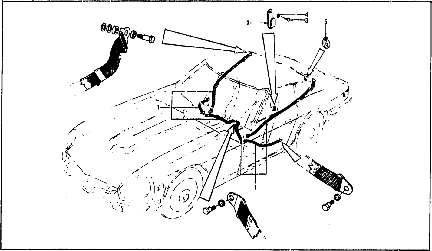 Diagram for SAFETY BELT (UP TO JULY '73)