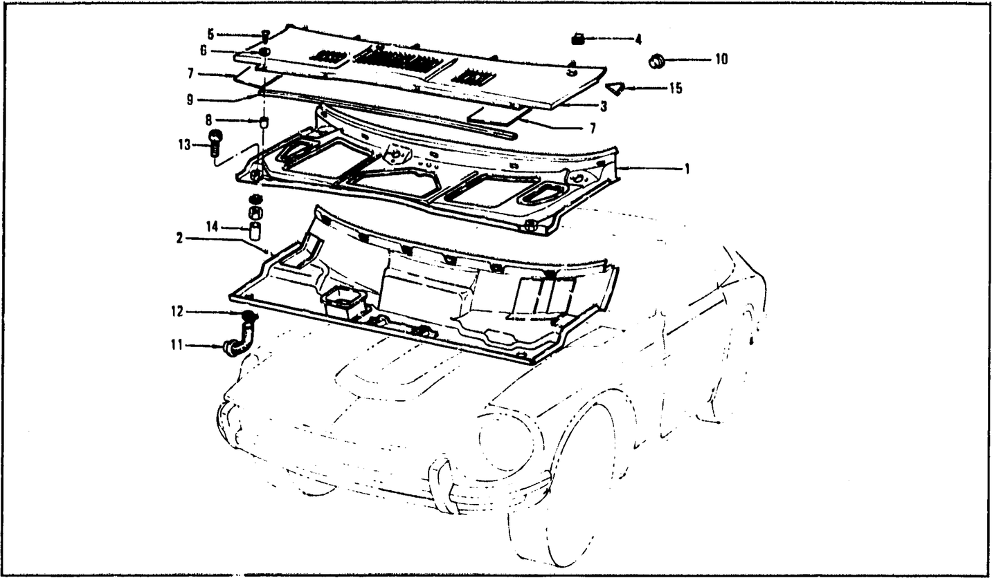 Diagram for COWL TOP & COWL TOP GRILLE (FROM AUG. '73 2 SEATER)