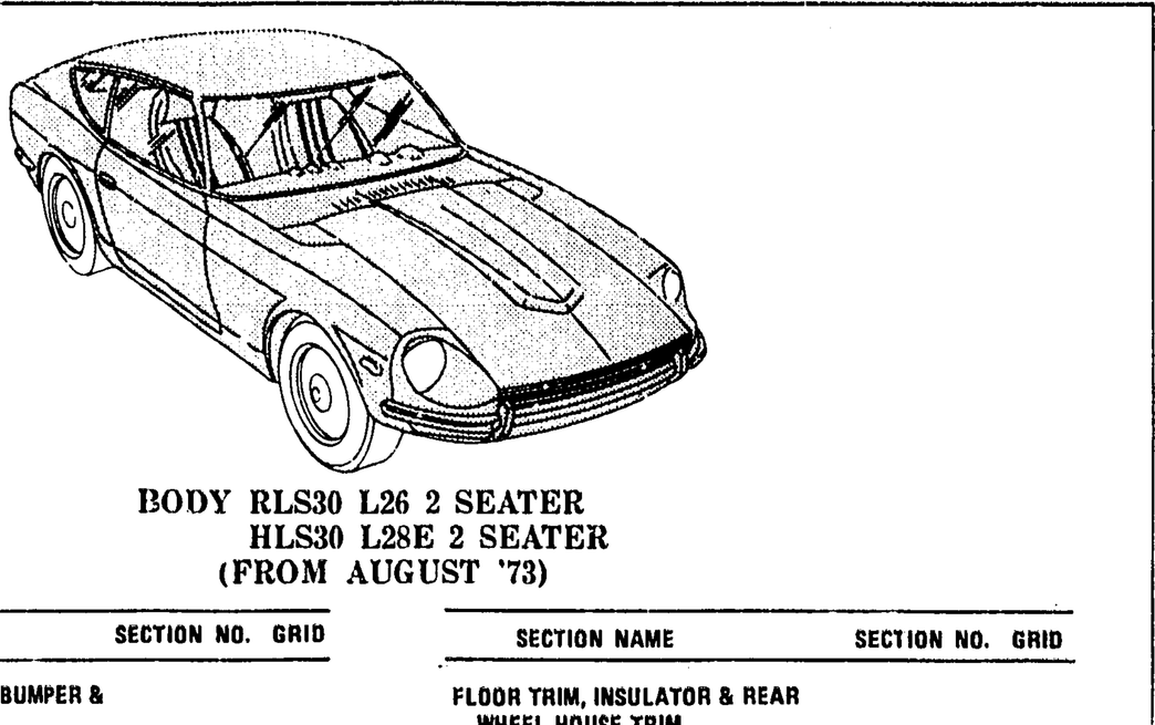 Diagram for BODY RLS30 L26 2 SEATER HLS30 L28E 2 SEATER