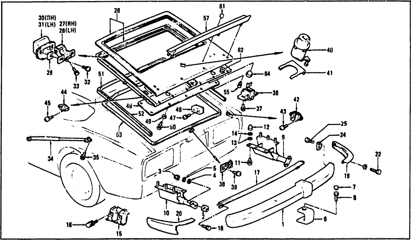 Diagram for TAIL GATE PANEL, TRIM, LOCK & REAR BUMPER