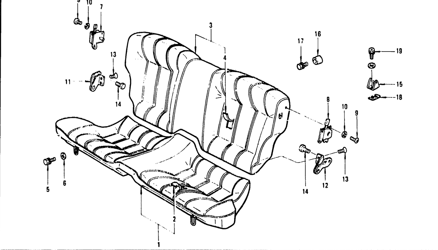 Diagram for REAR SEAT (FROM OCT. '73 2+2 SEATER)