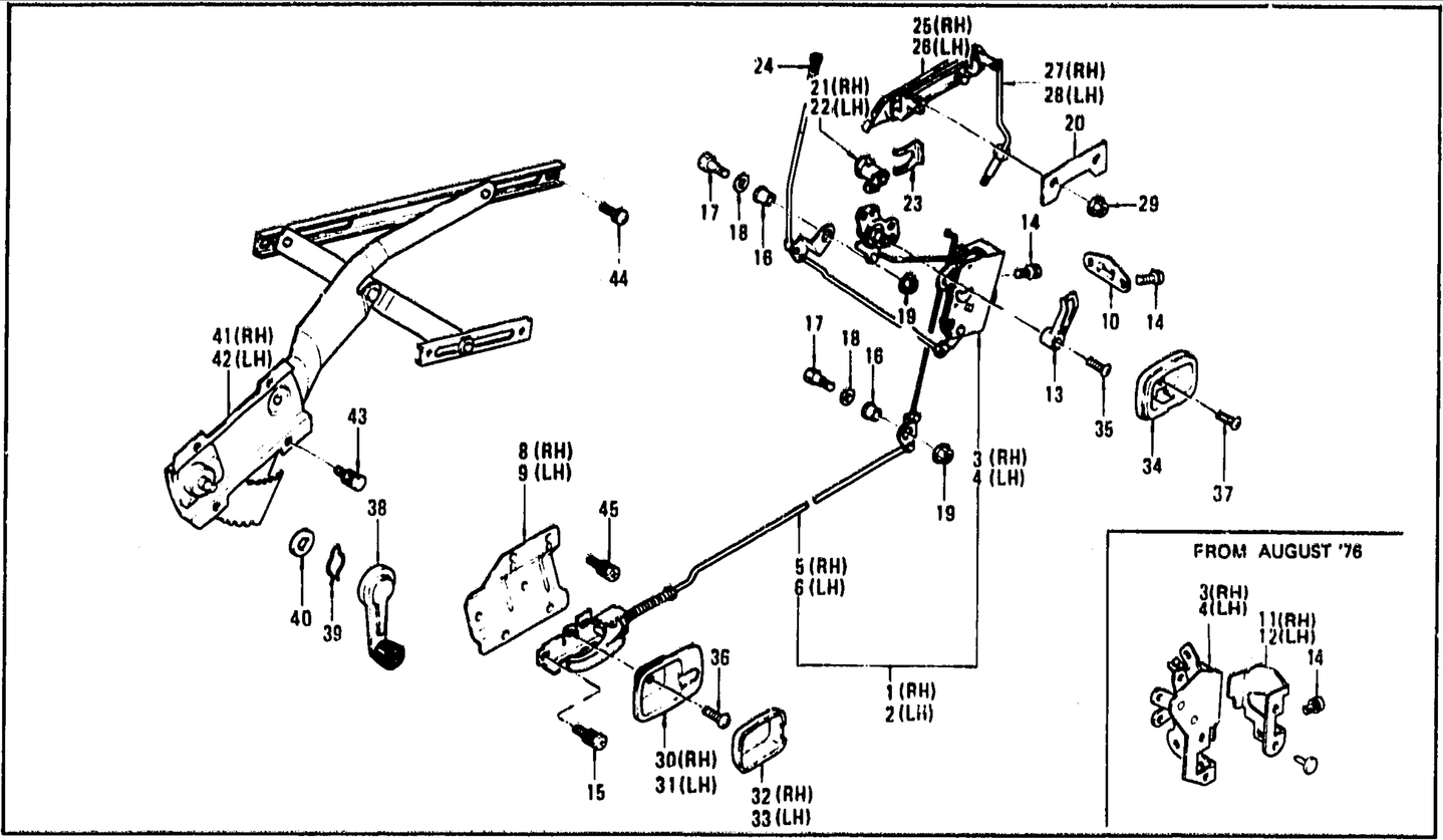 Diagram for DOOR LOCK, WINDOW REGULATOR & DOOR HANDLE