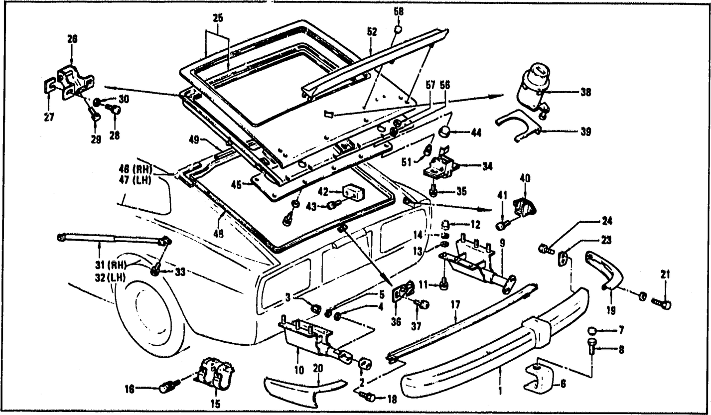 Diagram for TAIL GATE PANEL, TRIM, LOCK & REAR BUMPER