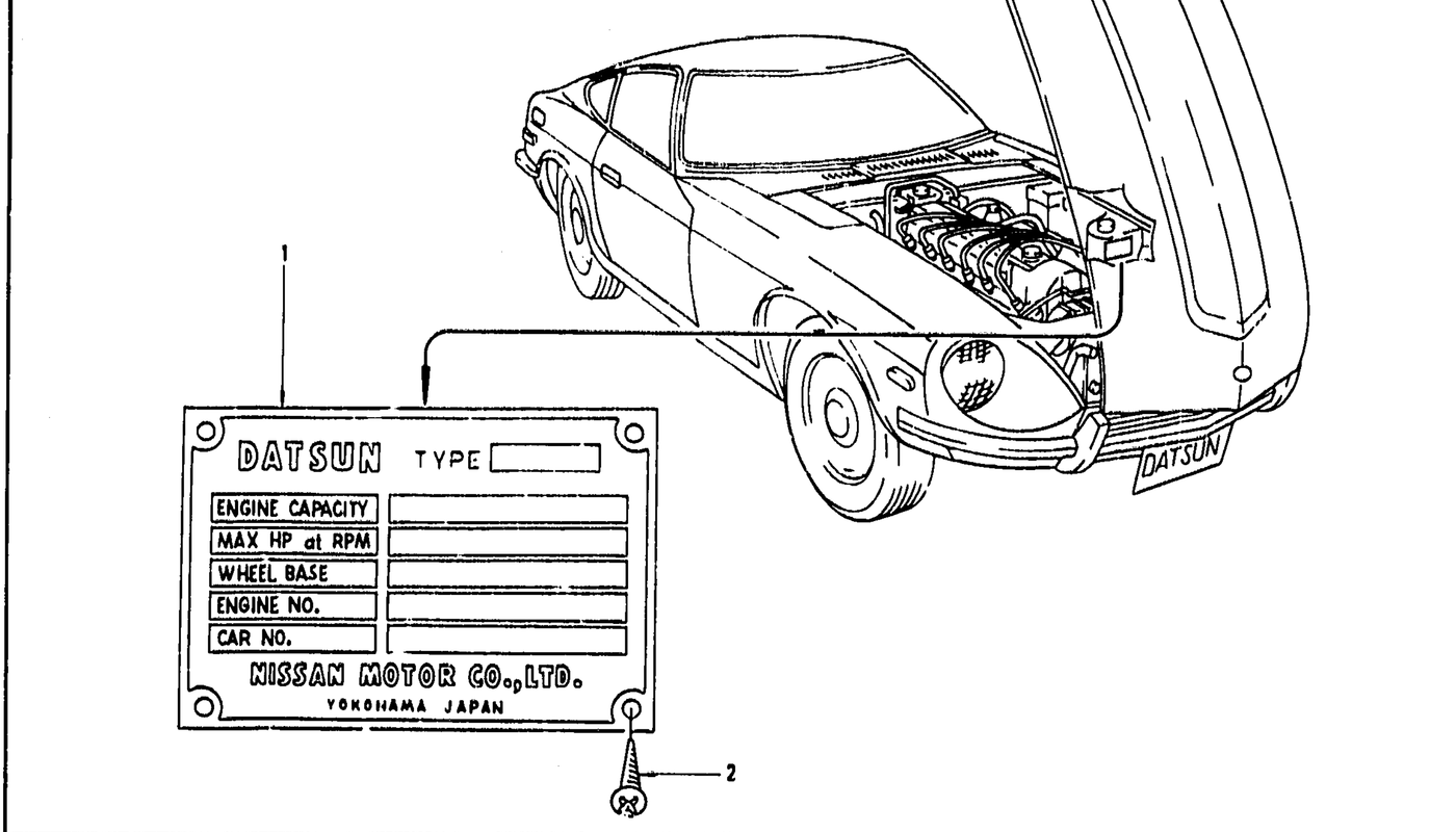 Diagram for MODEL NO. PLATE